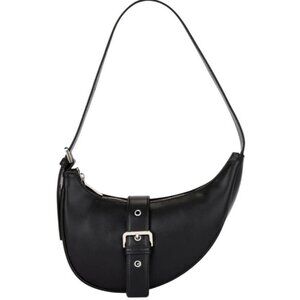 NEW 8 Other Reasons Vegan Leather Crescent‎ Bag in Black with Silver Hardware